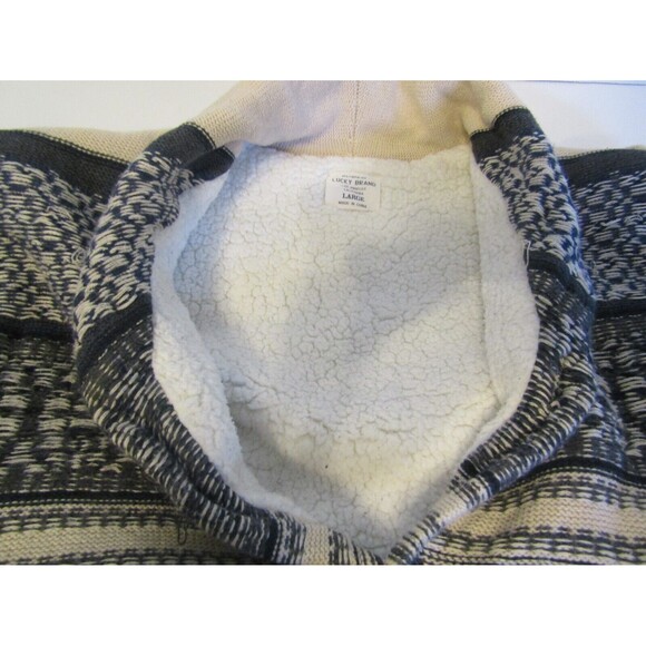 Lucky Brand Cardigan Sherpa Lined Southwestern Grandpa Sweater Shawl Collar L - Picture 6 of 6